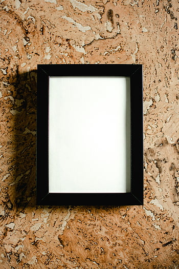 prázdný rámeček obrázku, Minimalistický rám, texturovaný korkový povrch, šablona maketu, černý rám, foto rámeček, korkové pozadí, prázdný rámeček, Design makep, Mockup rámu obrázku, minimalistický design