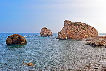 Afroditina skála, Příroda, pláž, Kypr, paphos, krajina, scenérie, pobřeží, moře, petra tou romiou, turistická atrakce