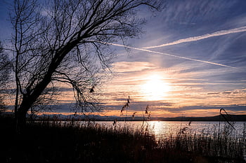 ammersee, jezero, voda, bavaria, Německo, krajina, Příroda, odraz, soumrak, mraky, západ slunce