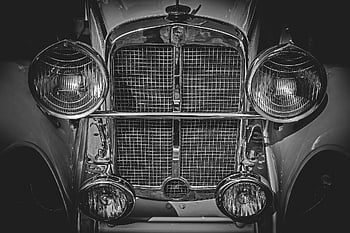 staré auto, antický, vinobraní, oldtimer, retro, klasické auto, světlomety, chrom