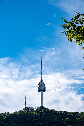 Namsan věž, namsan, Soul, Příroda, Korejská republika, nebe, mrak, krajina