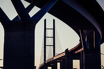 Autobahnbrücke, Brücke, die Architektur, Betonbrücke, Gebäude, der Verkehr, Betonpfeiler