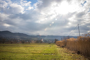 tavaszi, falu, tájkép, napfény, természet, hargita megye, erdély, Románia