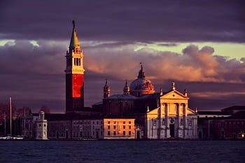 Венеция, открит плувен басейн, lido di venezia, вечерна атмосфера, вечерна светлина, лагуна, залез, рай, църква, сгради, исторически