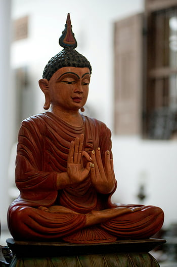 Meditating Buddha, wooden Buddha statue, tranquility, spirituality, indoor decor, peaceful statue, Buddha figurine, spiritual symbol, indoor Buddha, wooden sculpture, meditation pose