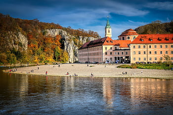 อาราม, Weltenburg, แม่น้ำดานูบหุบ, แม่น้ำแดนยูบ, ไหล, Niederbayern, น้ำ, ประเทศเยอรมัน, น่านน้ำ, การชมทิวทัศน์, บาวาเรีย