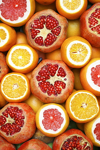 citrice, rodii, felii de portocale, grepfruturi, fructe proaspete, amestec colorat, Fotografie de aproape, culori vibrante, mancare sanatoasa, felii de fructe, sortimentul de fructe