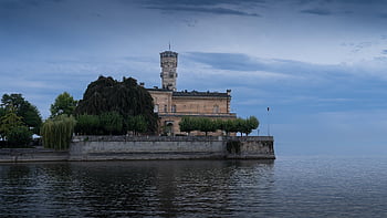 landscape, castle, langenargen, lake Constance, water, summer, nature, building, architecture, landmark