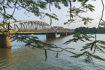 チュオンティエン橋、 ブリッジ、 川、 フエベトナム、 シティ、 風景、 ベトナム、 ベトナムの風景、 旅行