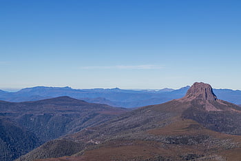 vagga berg, summit, natur, himmel, landskap, tasmania, se