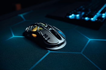 mouse da gioco, tappetino per mouse LED esagonale, tappetino per mouse illuminato, Giochi ad alta tecnologia, giocatori, tappetino per mouse, Accessori da gioco, illuminazione a LED, Modello esagonale, mouse del computer, configurazione di gioco