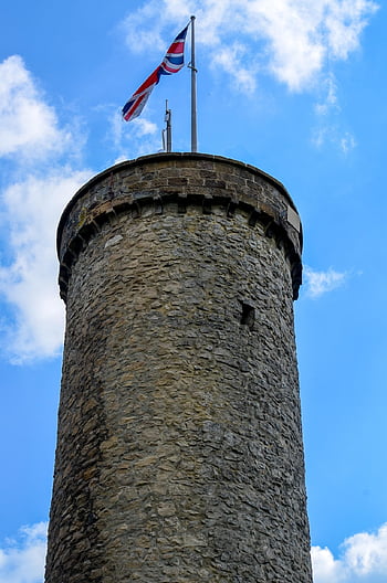 tower, castle, architecture, stone Tower, flag, old, medieval, historic, ancient, fort, structure