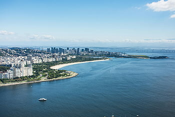ริโอเดอจาเนโร, ฝั่งทะเล, ภาพถ่ายทางอากาศ, cityscape, ฟ้าโปร่ง, ชายหาด, มหาสมุทร, วิวเมือง, บราซิล, ภูมิประเทศ, ทัศนียภาพ
