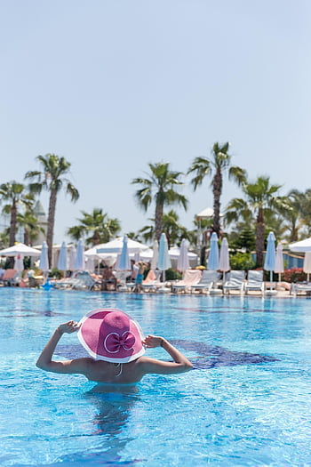 woman, nature, swimming Pool, resort, vacation, holiday, leisure, summer, attractive, blue, activity