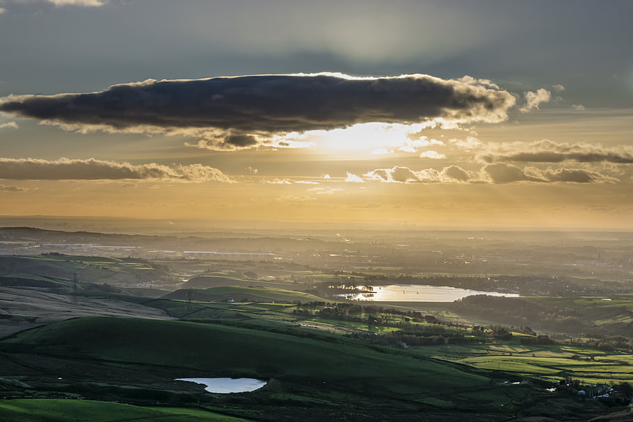 Pennine Way, bordo di pietra nera, tramonto, lago hollingworth, paesaggio, campagna, rurale, nikon d5300, 50 mm 1,8 G, Rochdale, Littleborough