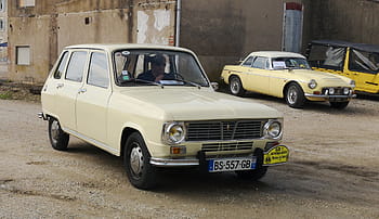 renault, 6, 1972, auto, vinobraní, Verdun-sur-le-Doubs, klasický, automobil, poznávací značka, žlutá, vozidlo