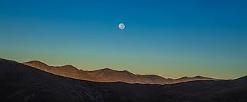nature, mountains, moon, full Moon, summit, peak, mountain Range, landscape, scenery, scenic, countryside