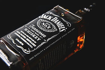 láhev jack daniel, láhev whisky, Klasický design, Podrobný výstřel, whiskey tennessee, Old No. 7, Štítek Jacka Daniela, láhev s alkoholem, Premium Whisky, Jack Daniel's whisky, Značka whisky