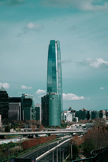 Panorama Santiaga, Gran Torre Costanera, mrakodrap, městské panorama, Chile, panoráma města, Gran Torre Santiago, nádherný výhled, výšková budova, moderní architektura, Downtown Santiago