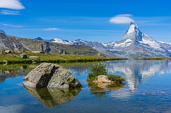 hory, jezero, horské jezero, hmoty, horské krajiny, Alpy, túra, odraz, Příroda, stellisee, valais