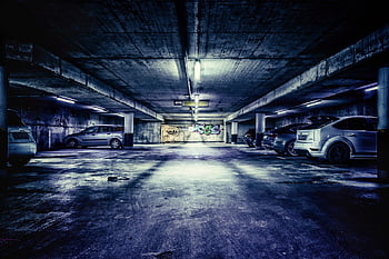 automobil, park, vícepodlažní parkoviště, podzemní parkoviště, garáž, ponurý, vozidlo, temný, vypnout