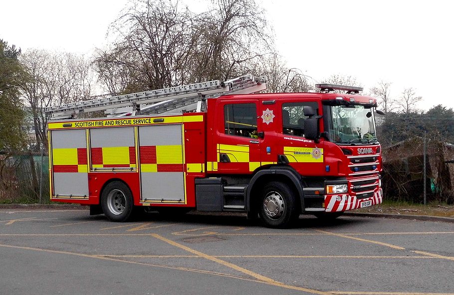 Fire Engine, Scottish, Fire And Rescue Service, Fire, Firefighter, Fireman, Emergency, Rescue