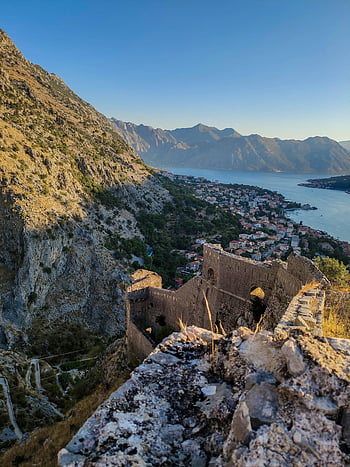 lake, nature, travel, exploration, outdoors, kotor, montenegro, walls, viewpoint, ancient Walls, old Town