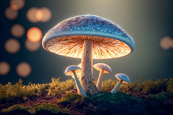 houby, les, Příroda, krajina, digitální, bokeh, umění, magie, víla, fantazie, mech