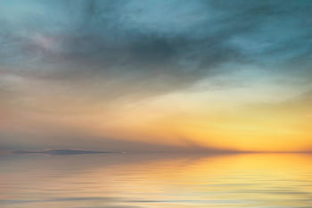 sunset, clouds, sea, mist, water, reflection, sun, nature, lighting, dusk, twilight