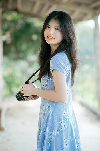 girl, smile, camera, photographer, vietnam, langson, portrait