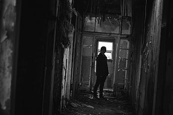 silhouet, eng, onbruik geraakte, verlaten, verschrikking, griezelig, mysterie, schaduw, mysterieus, donker, mystiek