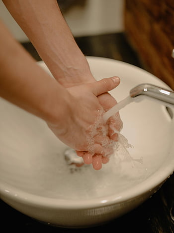 ruční praní, mýdlo, kohoutek, hygiena, bezpečnost, detail, ruce, voda, dřez, čistota, zdraví