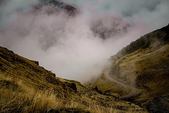 fog, mountains, romania, landscape, clouds, autumn, nature, tourism, road, famous, landmark