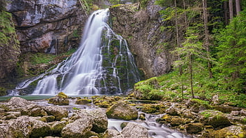 vodopád, Golling Waterfalls, tok, Skála, les, krajina, Rakousko, Příroda