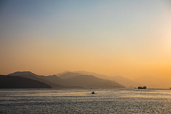 oceán, západ slunce, Hongkong, soumrak, večer, moře, krajina, Příroda