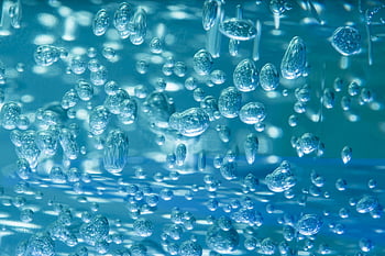 water dew, digital wallpaper, blue water bubbles, clear liquid, abstract pattern, calming pattern, close-up photography, water droplets, liquid texture, serene background, abstract art