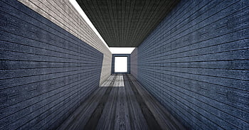 szary tunel, drewniana konstrukcja, Linie geometryczne, jasne oświetlenie, widok perspektywiczny, styl architektoniczny, architektura nowoczesna, Przestrzeń wewnętrzna, minimalistyczny design, naturalne drewno, Wzory liniowe