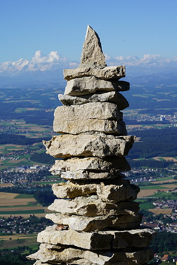 cairn, věž, kamenná věž, skládaný, vrstvené, kamenná bilance