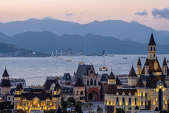 vinpearl země, zábavní park, západ slunce, nha trang, Vietnam, ostrov, oceán, letovisko, Dovolená, pobřeží, Příroda