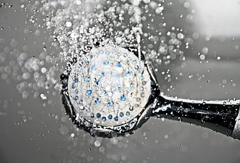 cabezal de ducha, negro, encendido, agua, chorro, baño, ducha, spray, hidráulico, limpieza, higiene