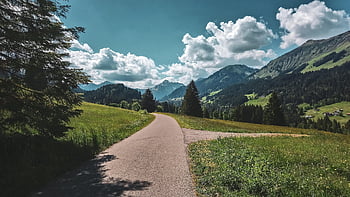 berge, weg, Značka Sonniger, Bergweh, Bergliebe, Wandern, blauer himmel, wanderweg, hory, turistika, slunečný den