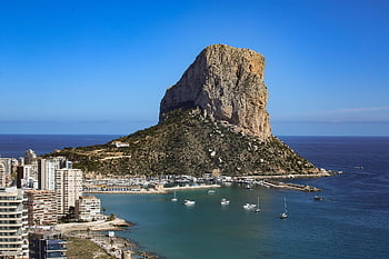 pláž, moře, Španělsko, costa blanca, calpe, krajina, Skála, západ slunce, panoráma, dovolená, cestovní ruch