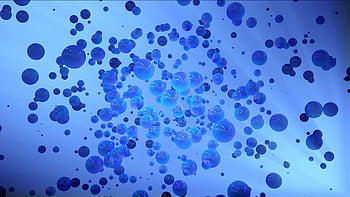 Bläschen, Teilchen, abstrakt, Muster, Blau, Hintergrund
