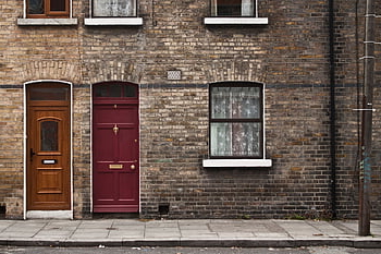 dublin, Domov, Dům, Irsko, Evropa, architektura, budova, okno, dveře, cihly, zeď