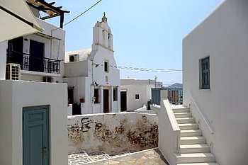 naxos, historické centrum, kostel, Řecko, alej, architektura
