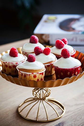 muffin, krém, málna, desszert, torta, édes, édesség, süt, pékség, finom, isteni finom