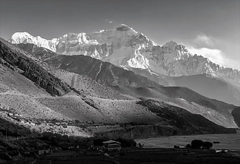 hora, himalaya, sníh, Černý a bílý, Příroda, Nepál, vrchol, annapurna, cestovat, krajina, majestátní
