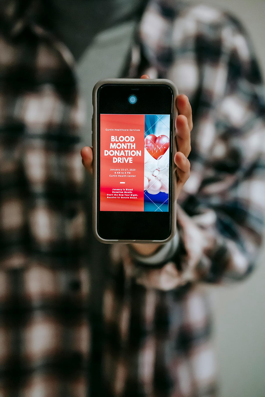 Darowizny krwi, smartfon, telefon komórkowy, Reklama, osoba posiadająca telefon, Miesiąc krwi, Wydarzenie darowizn, Usługi opieki zdrowotnej, Curtin Health Center, Darowizna styczniowa, Miesiąc dawstwa krwi