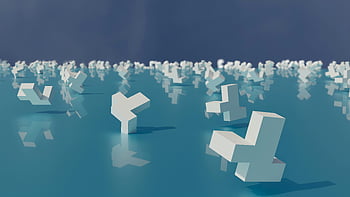 추상적인 떠다니는 모양, 3D 모양, 침착 한 물, 고요한 바다, 고요한 디지털 아트, 추상 3D 아트, 떠 다니는 물건들, 디지털 장면, 추상적인 물 풍경, 차분한 디지털 아트, 고요한 모양