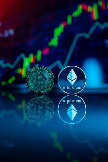 bitcoin, Ethereum, monete commemorative, Trading di criptovaluta, grafico del mercato azionario, immagine concettuale, valuta digitale, Mercato delle criptovalute, tecnologia finanziaria, blockchain, investimento